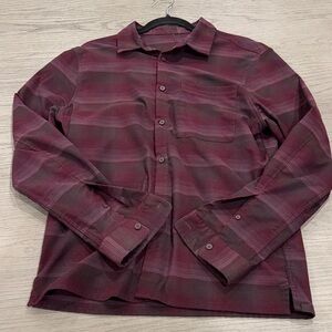 lululemon athletica Maroon Plaid Button Down Shirt